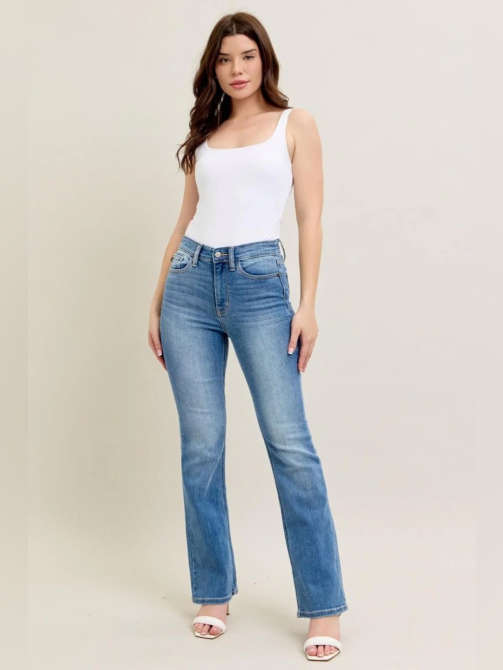 Judy Blue High Waist Classic Contrast Wash Bootcut Denim Jeans